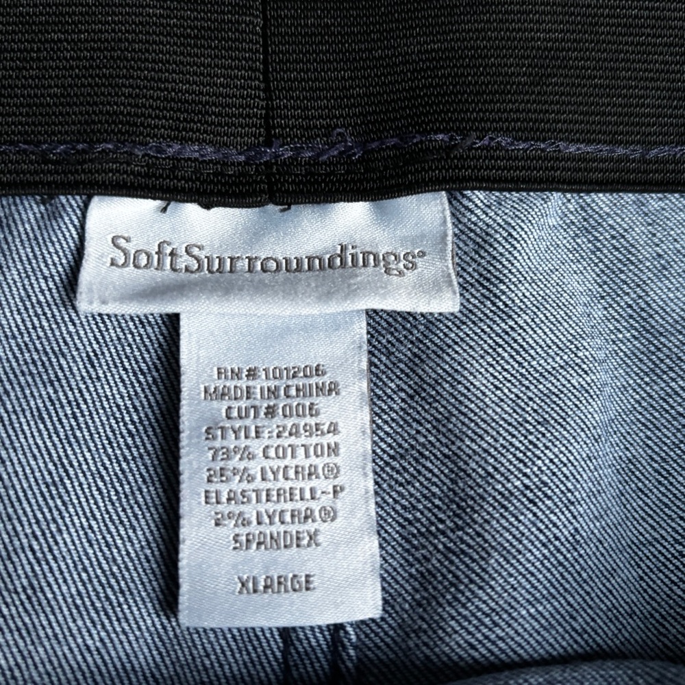 Soft Surroundings Dark Blue Denim Pull On Bootcut Jeans Sz XL - Picture 4 of 11